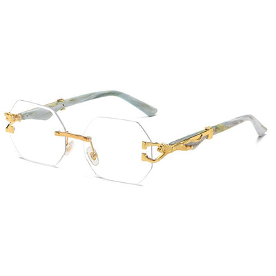 Premium Metal frame Rimless  Glases - Dhaga Fusion