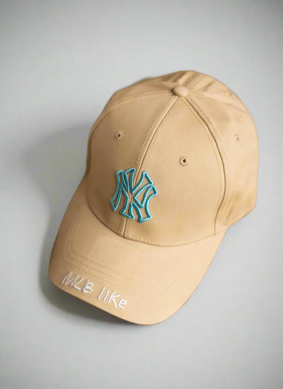 Premium embroidered MLB like beidge shade cap - Dhaga Fusion