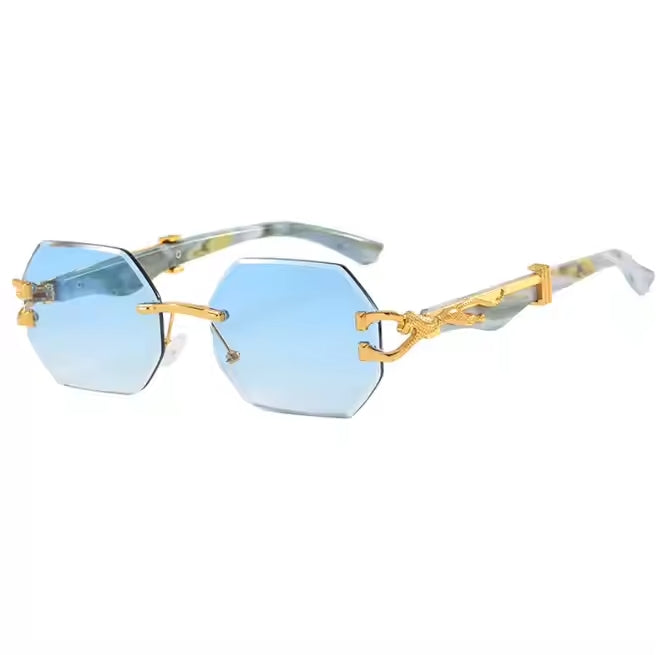 Premium Metal frame Rimless  Glases - Dhaga Fusion